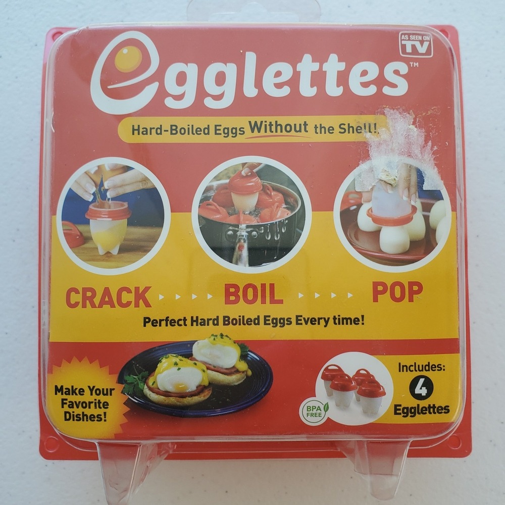 Egglettes Hard BoiledEggs‎ Without The Shell Pack of 4. As Seen On TV. *New*